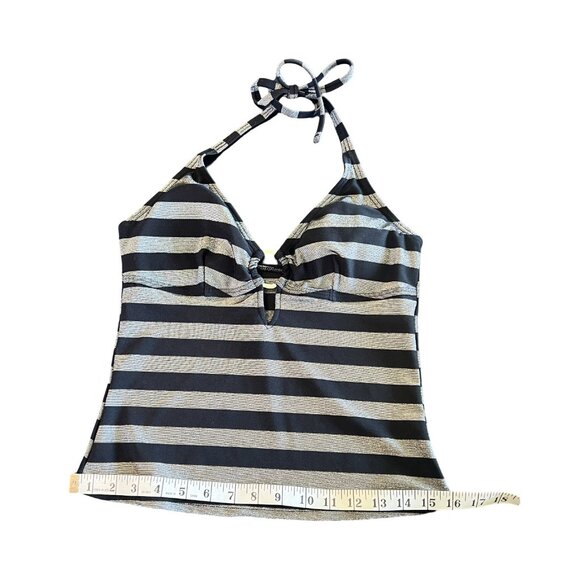 VTG Ocean Dream Metallic Striped Tankini Top - Picture 3 of 7